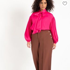 NWT 22W Bundle ELOQUII Blouse & Chocolate Pant